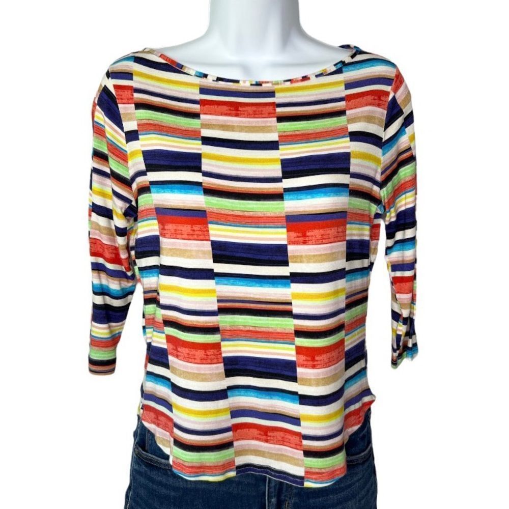 Peck & Peck Petite Multicolored Geometric Top PS